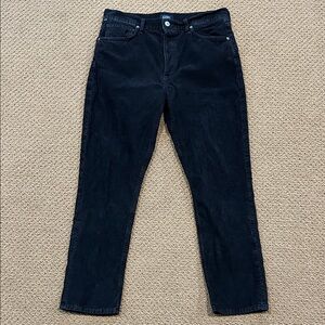 Citizens of Humanity Jolene High Rise Straight Corduroy Pants 29 Washed Black